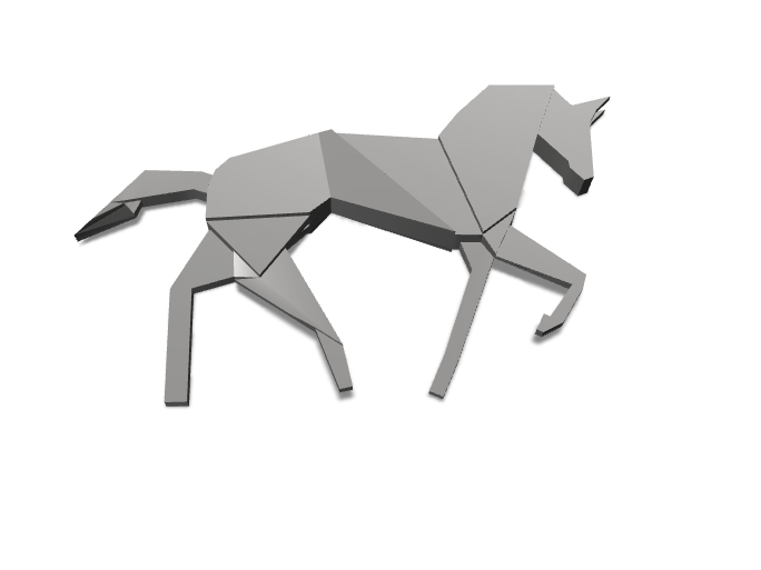 Paper Origami Horse Jewellery Pendant Charm 3d Design By